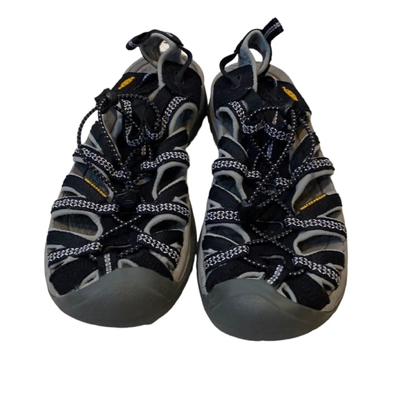Keen Whisper Black/Neutral Gray Waterfront Sport Sandal Womens Sz 9 Confortable - Picture 1 of 10